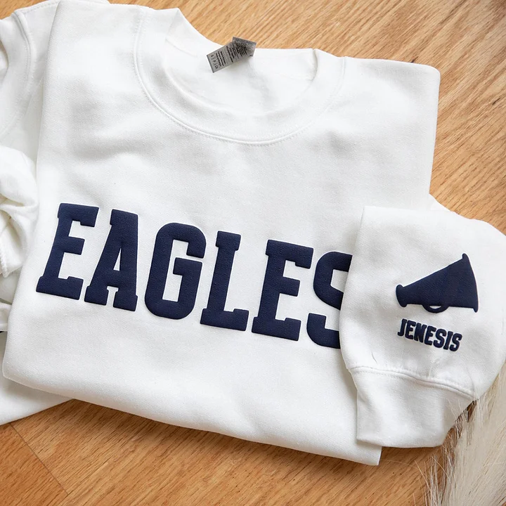 Custom 3D PUFF Print Team Name Sweatshirt School Spirit Sweatshirt Mascot Sweatshirt