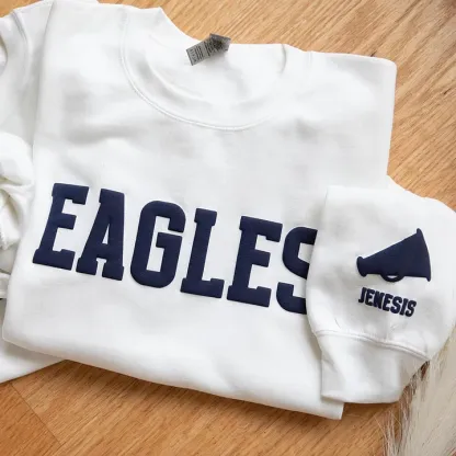 Custom 3D PUFF Print Team Name Sweatshirt School Spirit Sweatshirt Mascot Sweatshirt