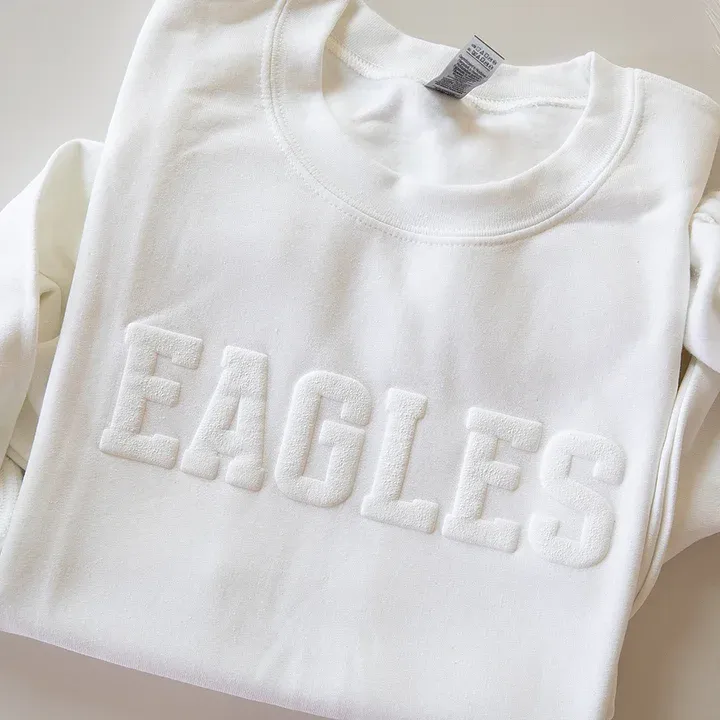 Custom 3D PUFF Print Team Name Sweatshirt School Spirit Sweatshirt Mascot Sweatshirt