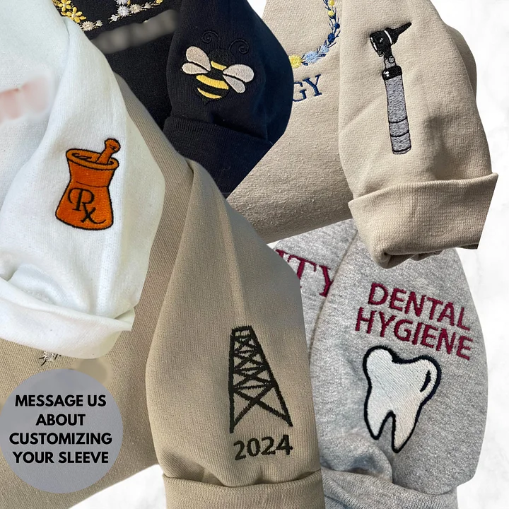 Custom College Lace Letter Embroidered Sweatshirt