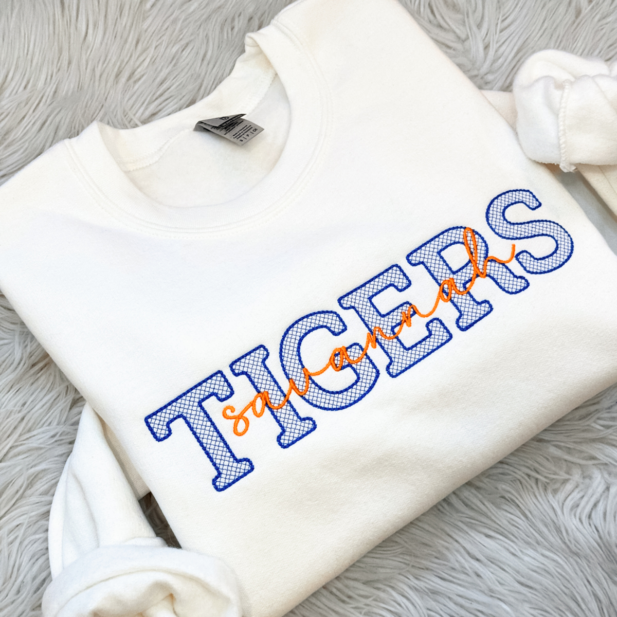 Custom College Lace Letter Embroidered Sweatshirt