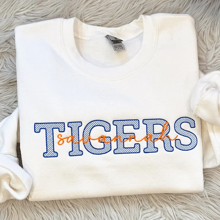 Custom College Lace Letter Embroidered Sweatshirt