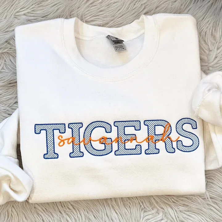 Custom College Lace Letter Embroidered Sweatshirt