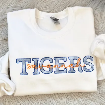 Custom College Lace Letter Embroidered Sweatshirt