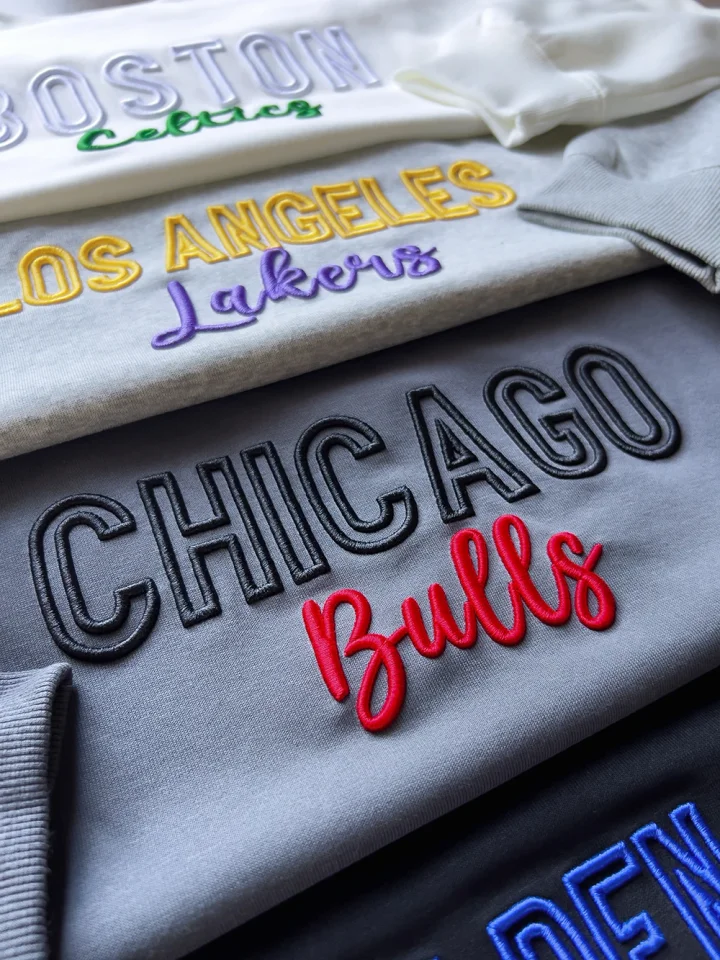 Custom 3D PUFF Embroidery Basketball Team Sweatshirt