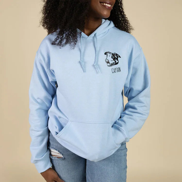 Custom Embroidered Pet Face Hoodie，Tee，Sweatshirt