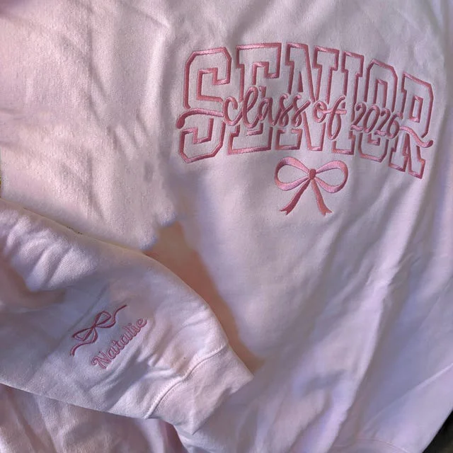 Embroidered Senior bow Sweatshirt