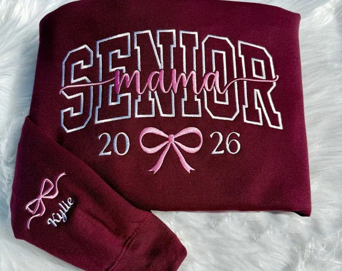 Embroidered Senior bow Sweatshirt