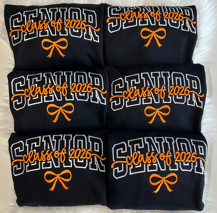 Embroidered Senior bow Sweatshirt