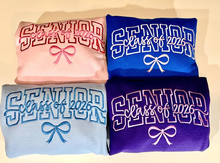 Embroidered Senior bow Sweatshirt