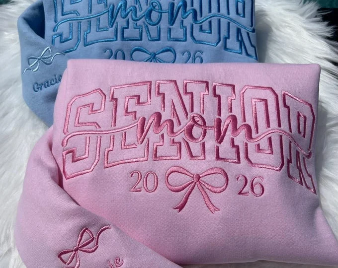 Embroidered Senior bow Sweatshirt
