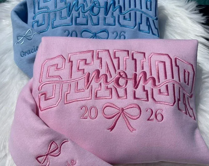 Embroidered Senior bow Sweatshirt