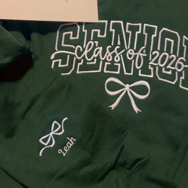 Embroidered Senior bow Sweatshirt