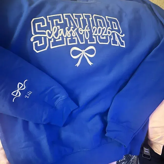Embroidered Senior bow Sweatshirt