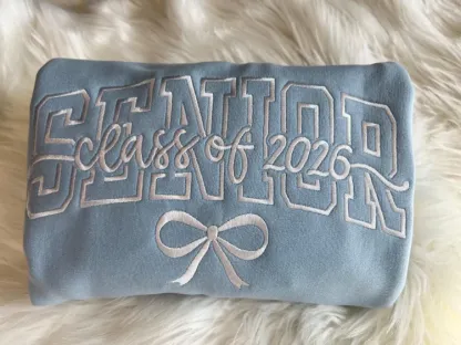 Embroidered Senior bow Sweatshirt