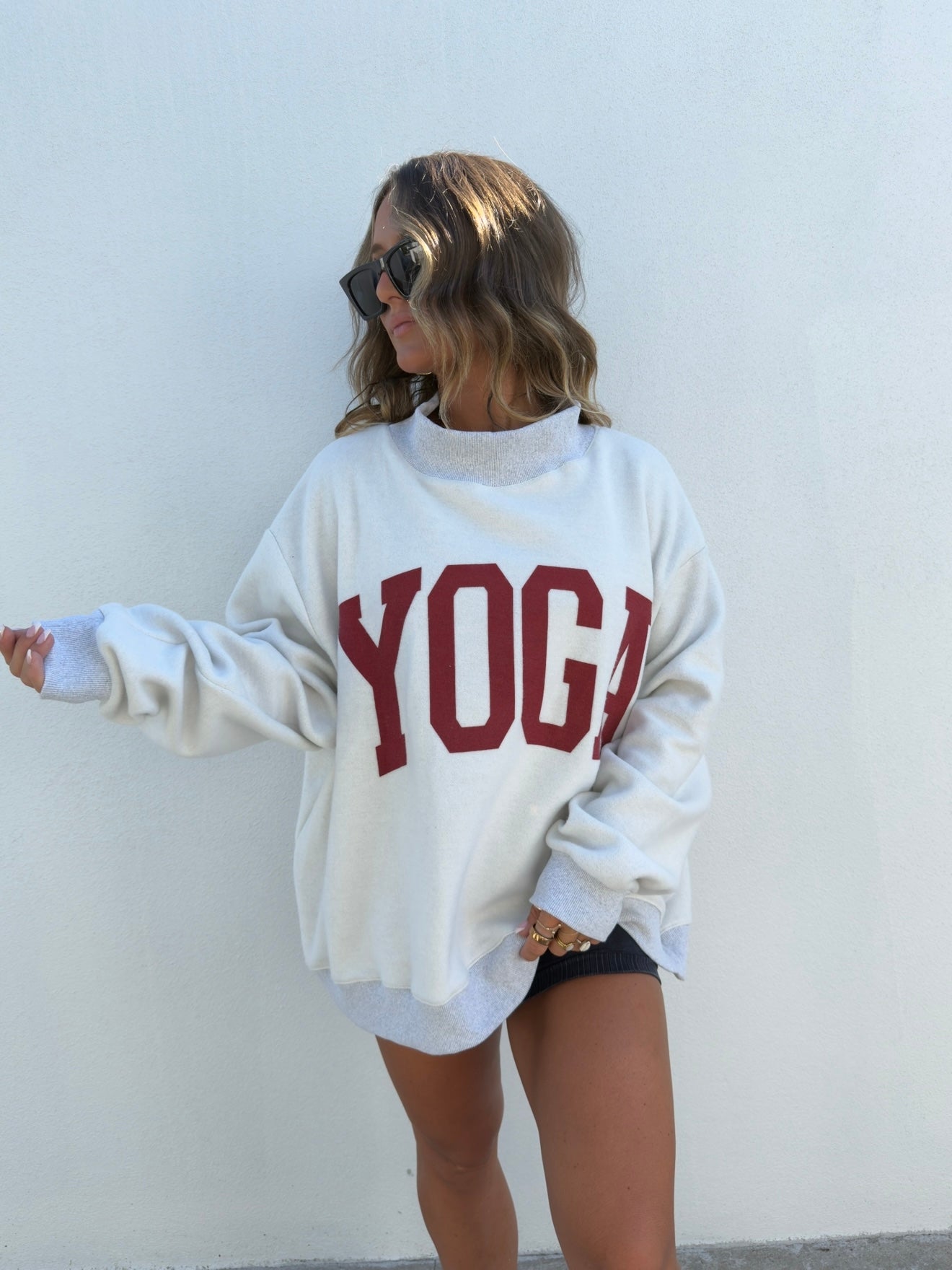 Pilates/Yoga Game Day Mock Neck Reversible Sweatshirt
