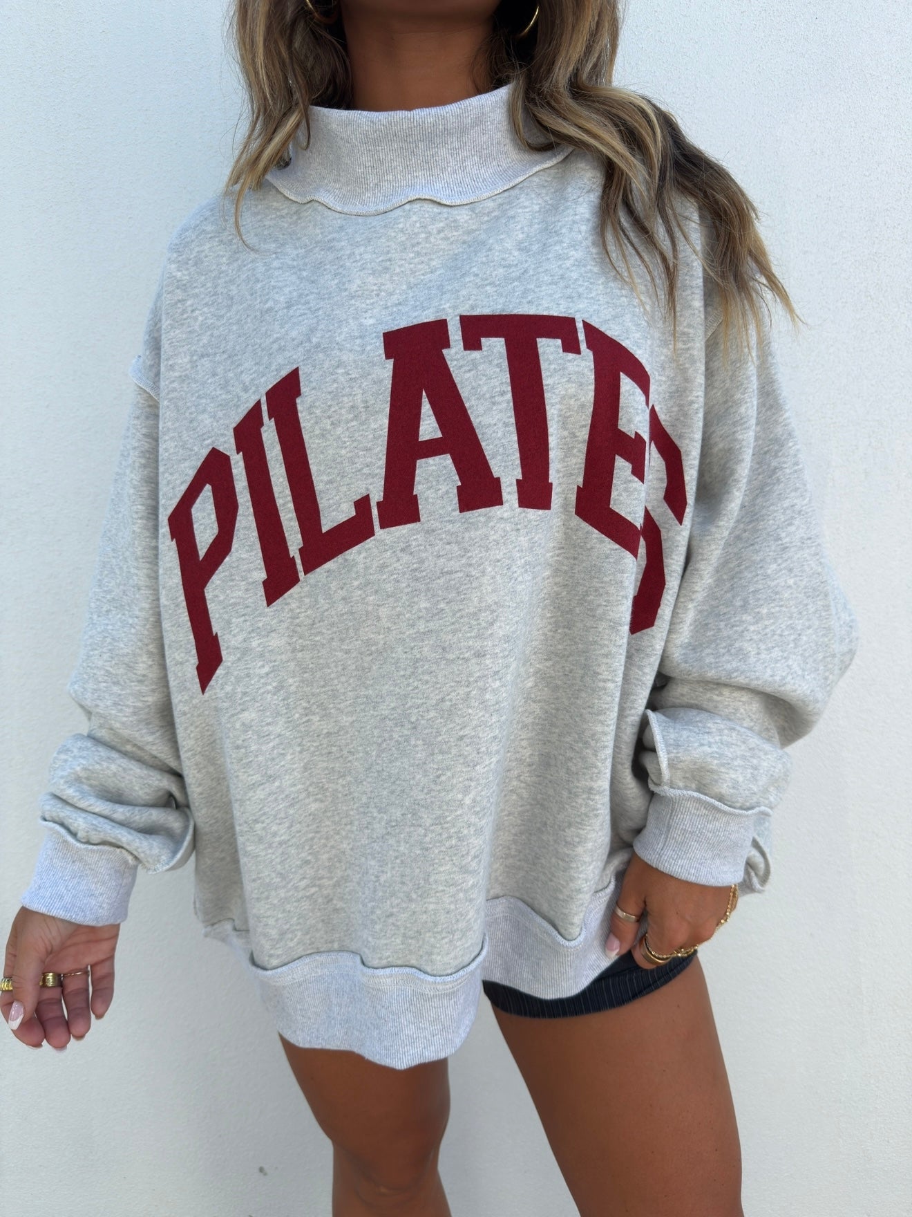 Pilates/Yoga Game Day Mock Neck Reversible Sweatshirt