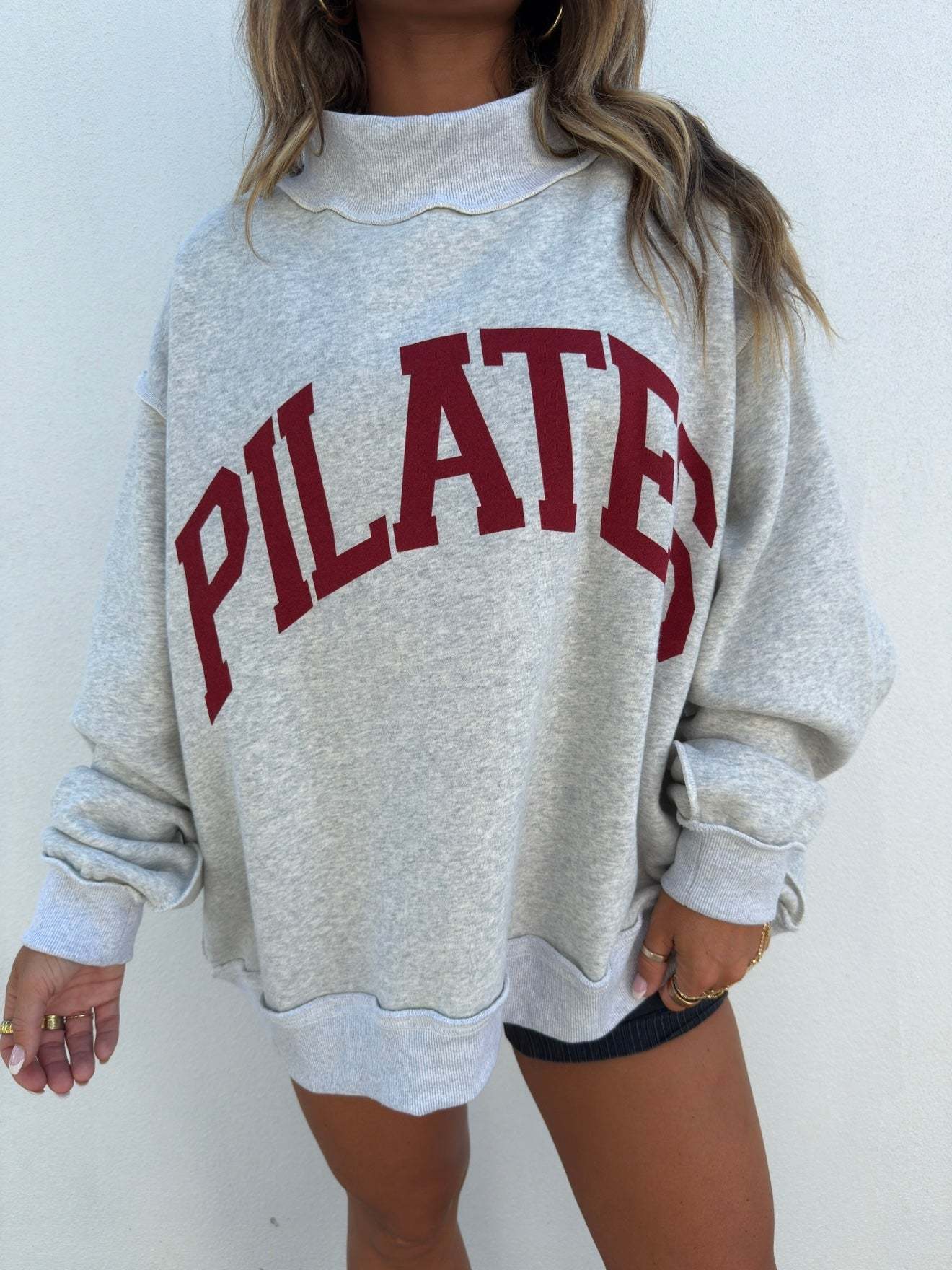 Pilates/Yoga Game Day Mock Neck Reversible Sweatshirt