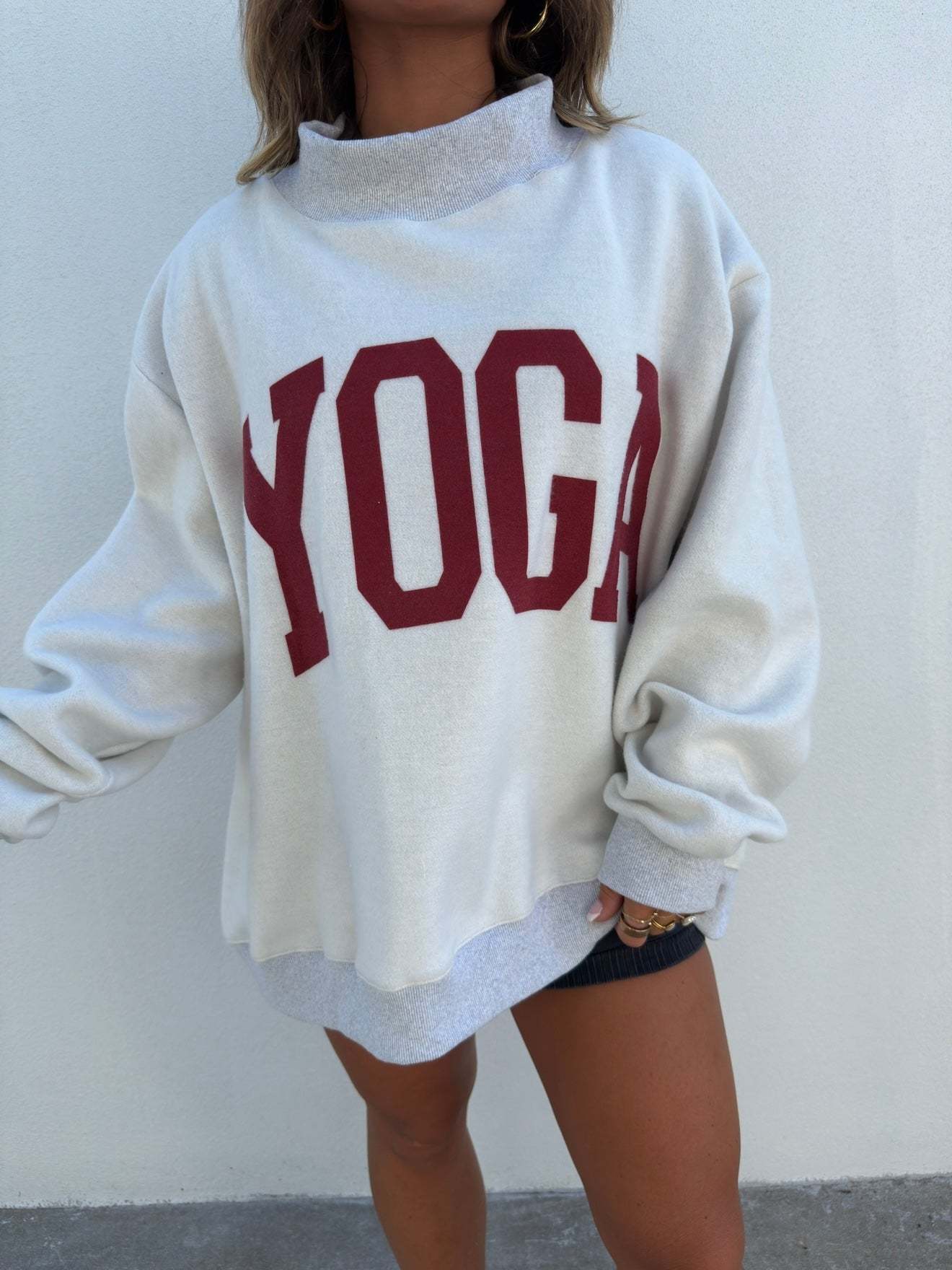 Pilates/Yoga Game Day Mock Neck Reversible Sweatshirt