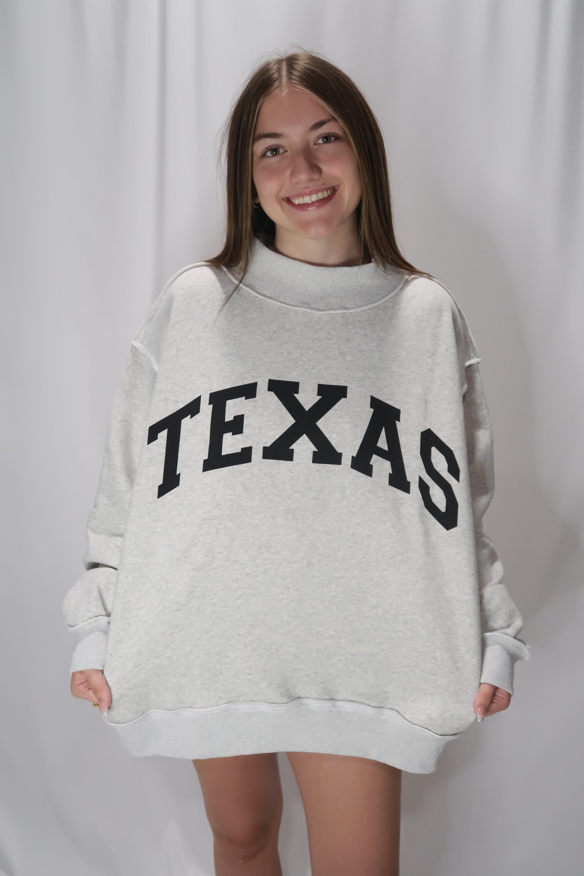 Texas/TX Game Day Mock Neck Reversible Sweatshirt