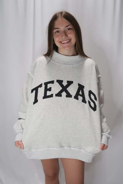 Texas/TX Game Day Mock Neck Reversible Sweatshirt