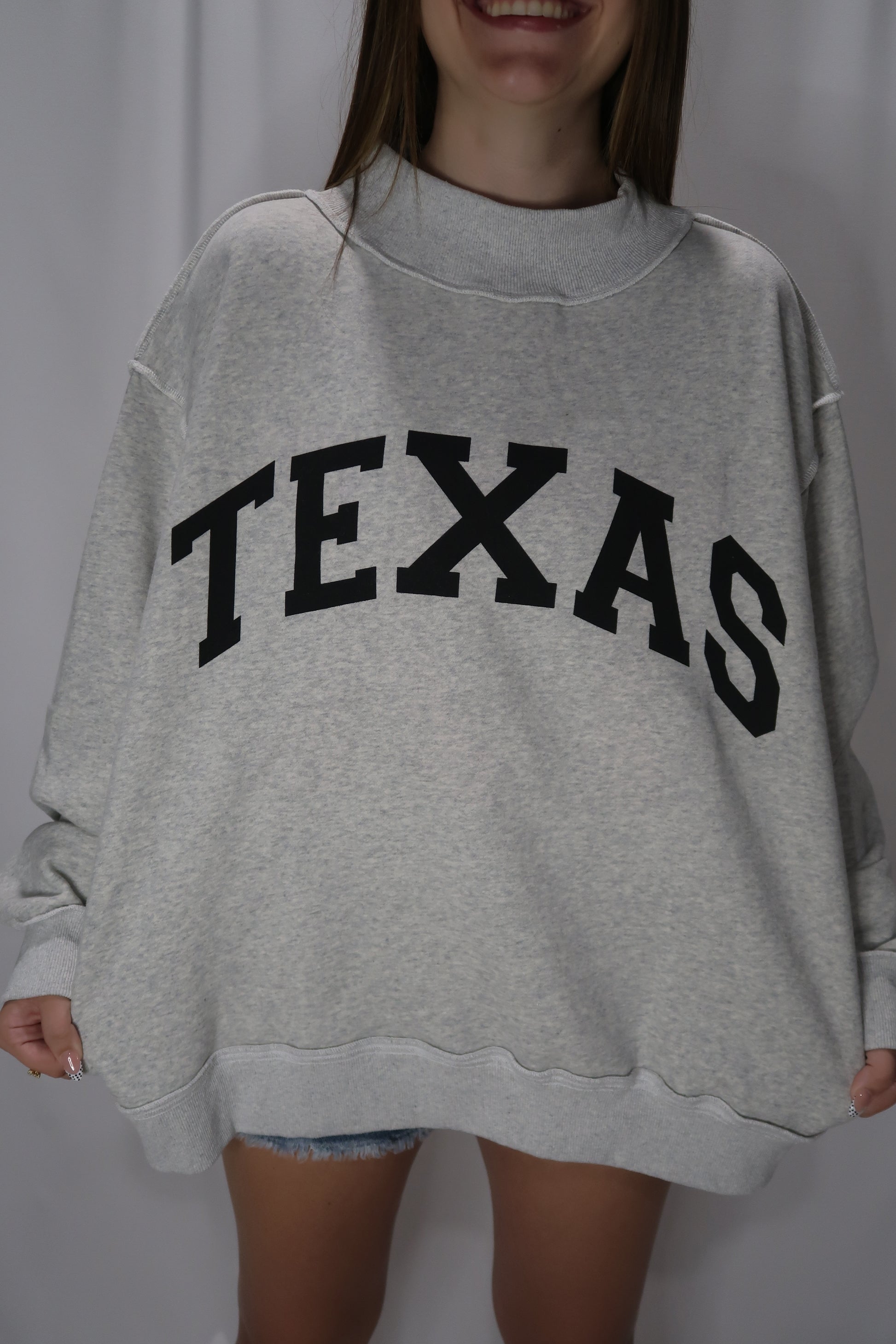 Texas/TX Game Day Mock Neck Reversible Sweatshirt