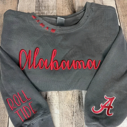 VINTAGE 3D Embroidery Unisex Hand Distressed Crewneck