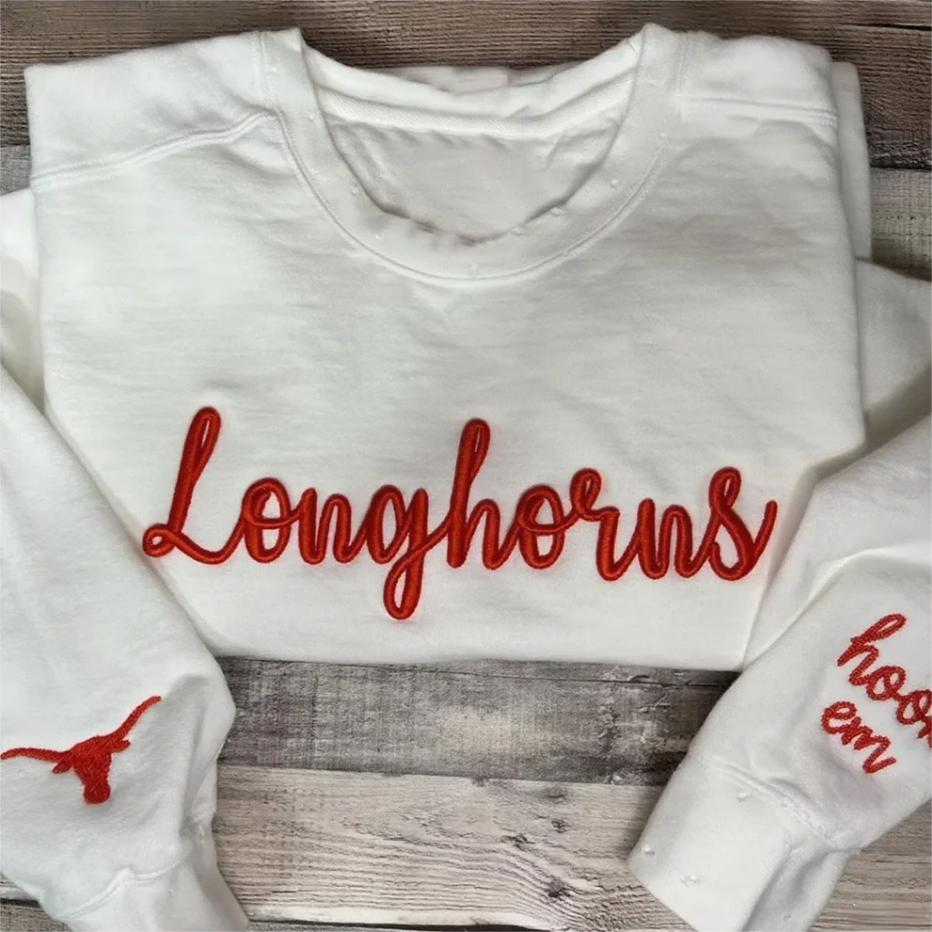 VINTAGE 3D Embroidery Unisex Hand Distressed Crewneck