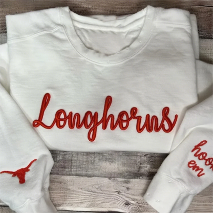 VINTAGE 3D Embroidery Unisex Hand Distressed Crewneck