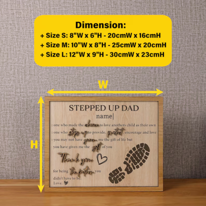 Customized Stepped Up Dad 3D Wood Sign Fathers Day Step-Dad Gift