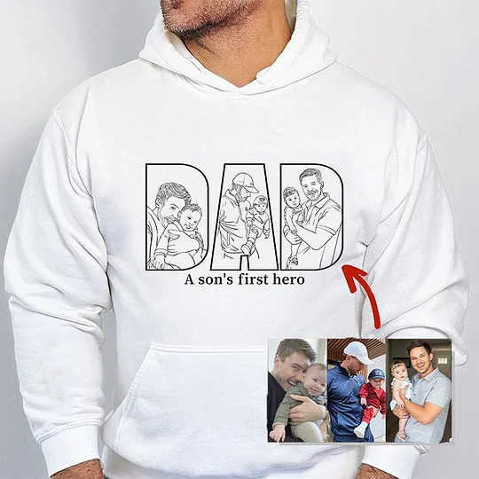 Personalized Father's Day Gift - Custom Hand-Painted Silhouette Sweatshirt for Dad, Grandpa & Father Figures