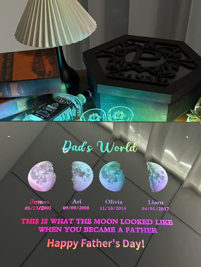 50% OFF🌈Custom Led Mirror Light Frame with text and date🌖dad's universe🌔