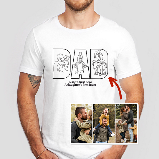 Personalized Father's Day Gift - Custom Hand-Painted Silhouette Sweatshirt for Dad, Grandpa & Father Figures