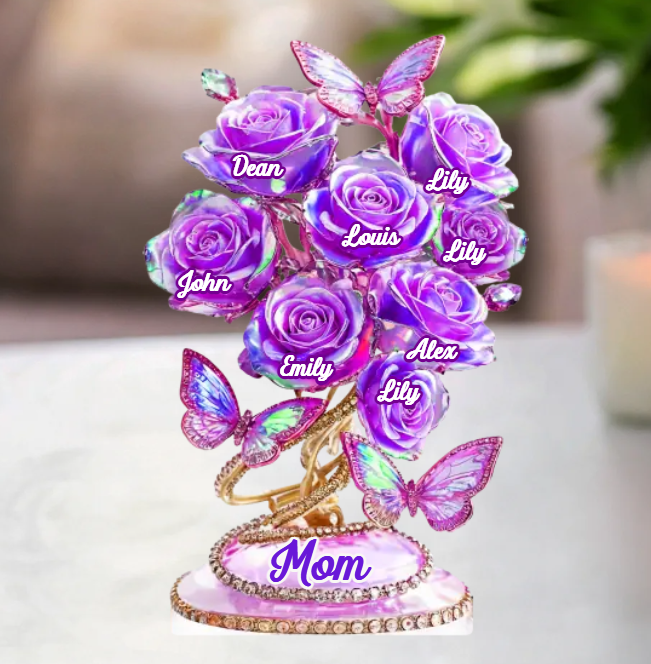  Each Rose Holds A Piece Of Your Heart - Family Personalized Custom Acrylic Plaque Custom Shape - Mother's Day, Gift For Mom, Grandma