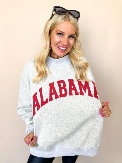 **PRE-ORDER**Alabama Game Day Mock Neck Reversible Sweatshirt