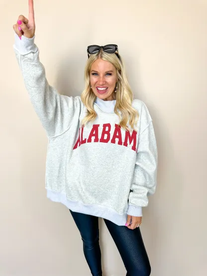 **PRE-ORDER**Alabama Game Day Mock Neck Reversible Sweatshirt
