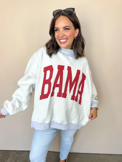 **PRE-ORDER**Alabama Game Day Mock Neck Reversible Sweatshirt