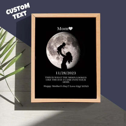 The Day You Were Born Gift - Personalized Moon Phase Wall Art Gift - Mother's Day Gift