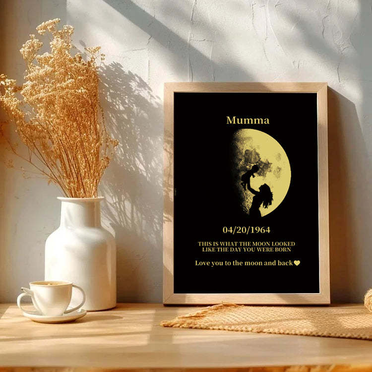 The Day You Were Born Gift - Personalized Moon Phase Wall Art Gift - Mother's Day Gift