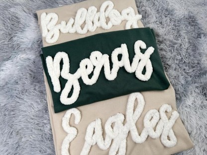 Chenille Letter Sweatshirt Team Sports Shirts Spirit wear Sports Mom Spirit Shirts Team Mom Fuzzy Letters for teacher