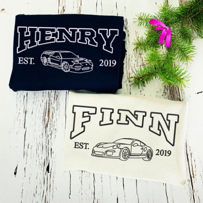 Personalized Embroidered Car Sweatshirt For Car Lovers