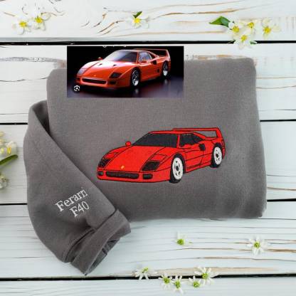 Embroidered Hubby Car Portrait Sweatshirt