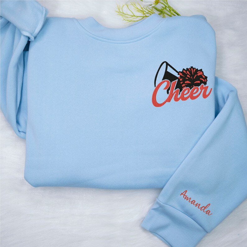 Personalized Embroidery Cheer Sweatshirt, Cheer Competition Outfit