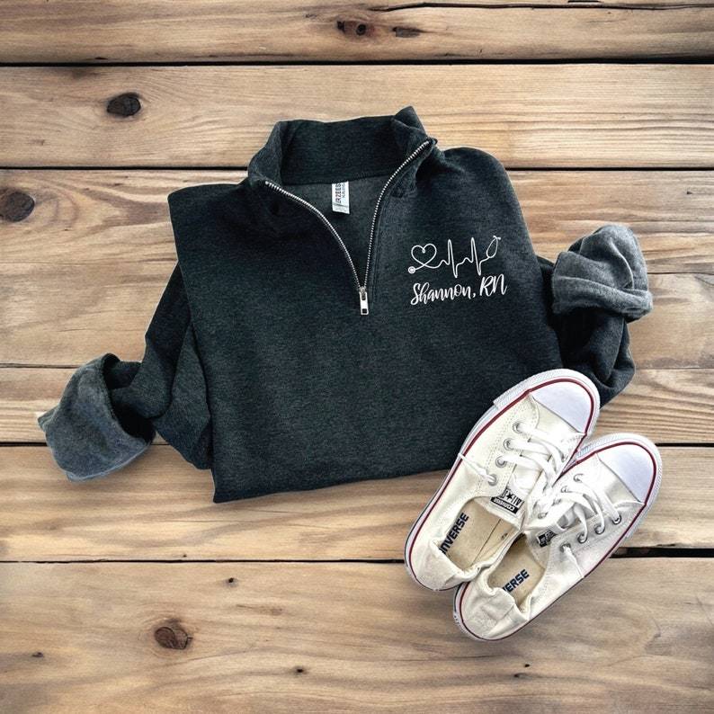 Custom Printing Nurse Quarter Zip Sweatshirt