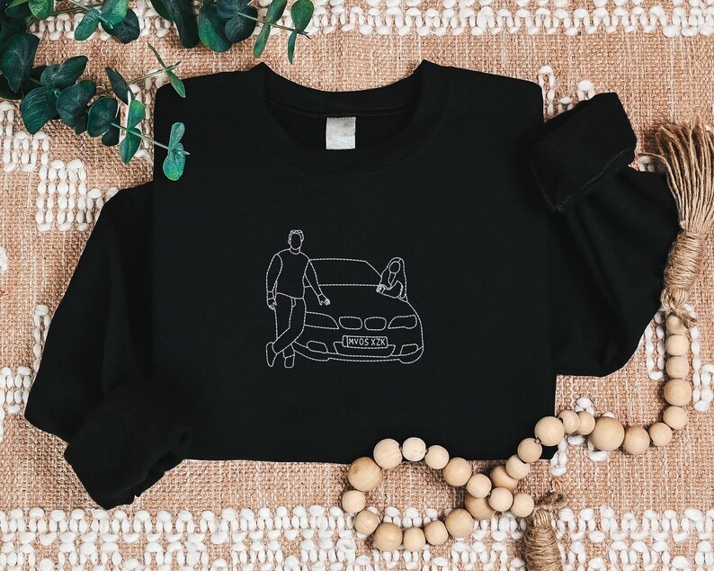 Custom Embroidered Car Sketch Sweatshirt/Hoodie