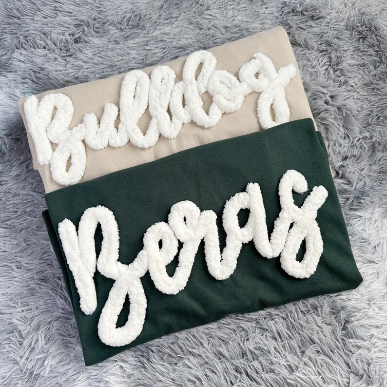 Chenille Letter Sweatshirt Team Sports Shirts Spirit wear Sports Mom Spirit Shirts Team Mom Fuzzy Letters for teacher