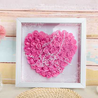 Custom Grandma & Grandkids Names Flower Shadow Box, Personalized Mom And Kids Shadow Box, Mother's Day For Mom/ Grandma, Gift From Grandkids-Creatgifts
