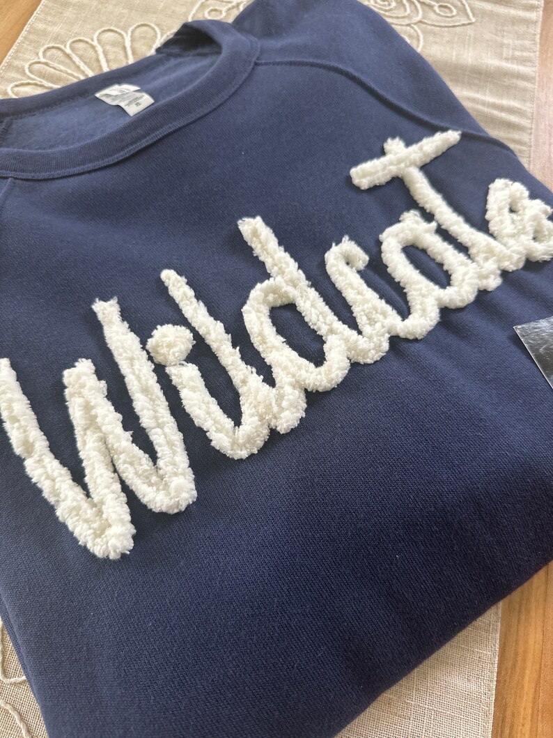  Custom Wildcats Chenille Team Sweatshirt Personalized Shirt, Mom Sweatshirt, Wildcats, Team Shirt