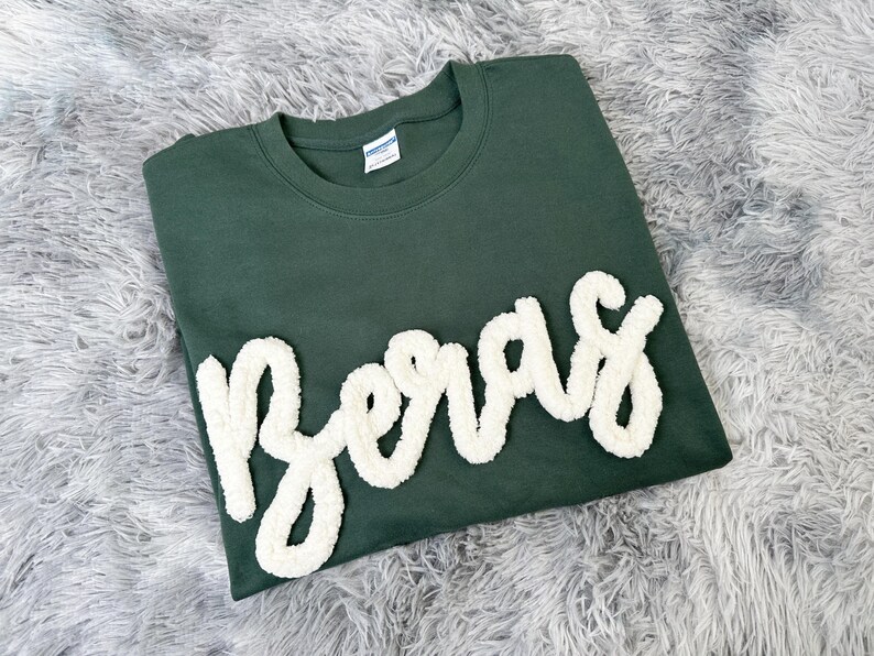 Chenille Letter Sweatshirt Team Sports Shirts Spirit wear Sports Mom Spirit Shirts Team Mom Fuzzy Letters for teacher