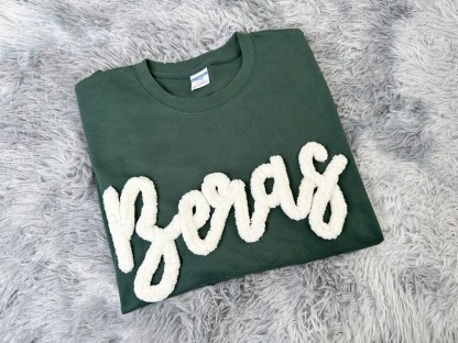 Chenille Letter Sweatshirt Team Sports Shirts Spirit wear Sports Mom Spirit Shirts Team Mom Fuzzy Letters for teacher